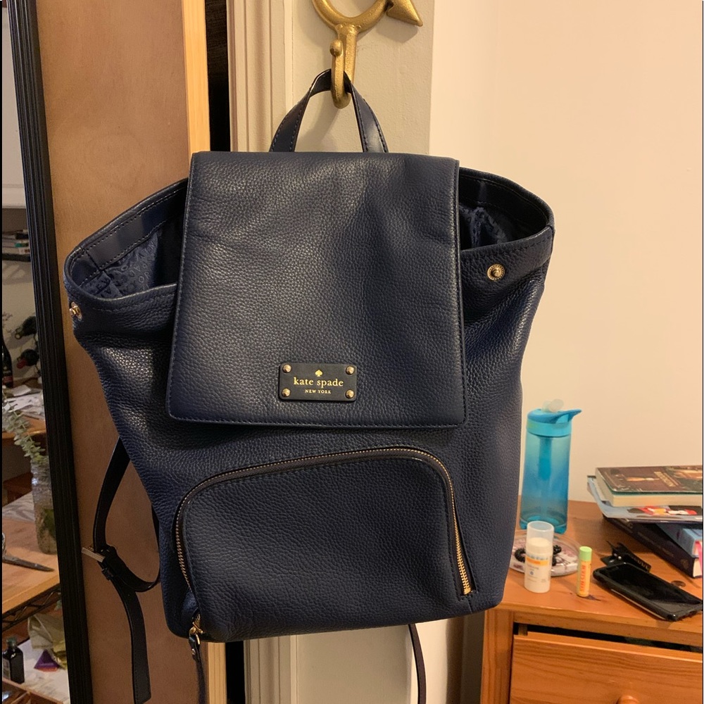 Kate Spade blue leather backpack